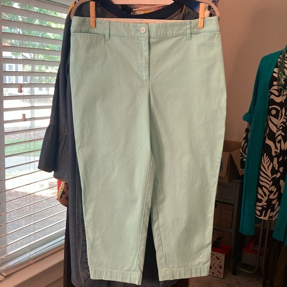 Talbots Women's Light Blue Cropped Chino Pants - Picture 4 of 9